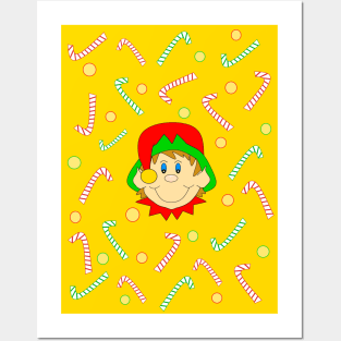 ELF Christmas Gift Candy Canes Posters and Art